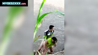 Mom fucked by stranger in river side son caught her on camera