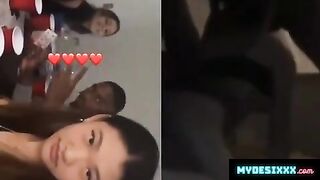 Asian teen girl fucked by black family members of bf after party