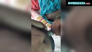 Indian tamil aunty giving blowjob to hubby
