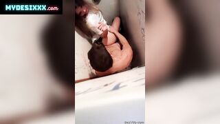 classmates caught fucking in a club toilet
