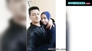 Hot teen muslim hijabi girl enjoying with her boyfriend