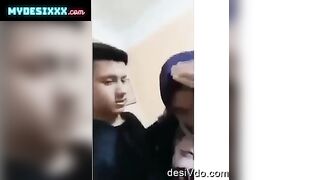 Hot teen muslim hijabi girl enjoying with her boyfriend