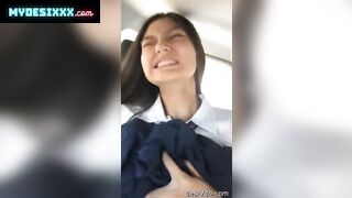 Extremely cute young college girl fucked by boyfriend in Car