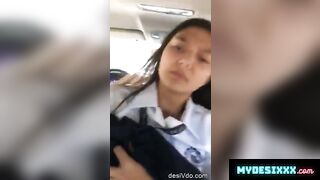Extremely cute young college girl fucked by boyfriend in Car