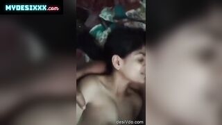 Horny bf smooch and pressing boobs continuously sucking boobs