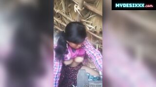 Nepali village couple fucking standing moaning boobs sucking