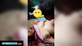 Devar suck her bhabhi boobs and licked pussy