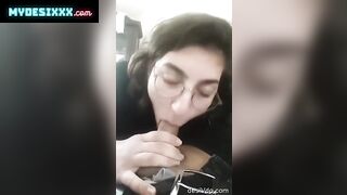 Indian teen girl giving a handjob and deepthroat blowjob