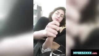 Indian teen girl giving a handjob and deepthroat blowjob