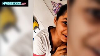 Cute desi young girl sucking her cousin brother dick