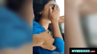 Innocent face collage girl fucking without removing saree