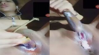 Baigan se chut chod chut ka malai nikaalti kaamuk ladki