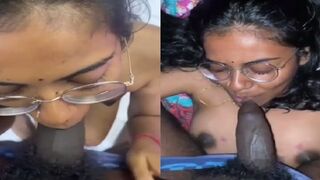 Chassmish sexy girl chus rahi hai apne boyfriend ka uncut lund