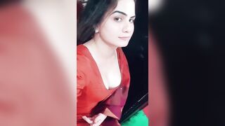 Sexy big boobs girl making her selfie video