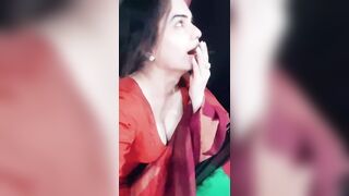 Sexy big boobs girl making her selfie video