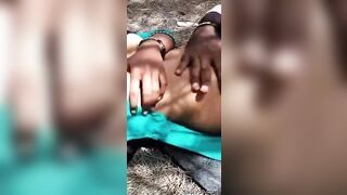 Dirty boy licked her gf pussy in the jungel
