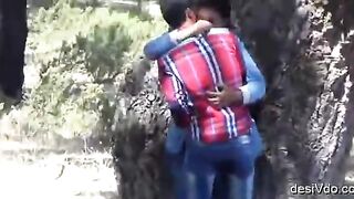 Desi teen lover romance at park secretly capture