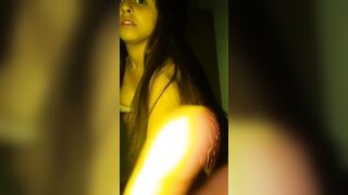 Extremely beautiful girl stripping fully nude & showing for her lover