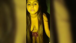 Extremely beautiful girl stripping fully nude & showing for her lover