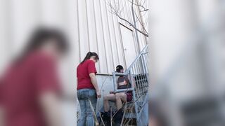 Hot worker girl in lunch break riding master’s cock