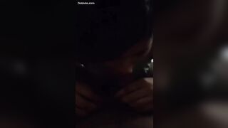 Cute girlfriend giving blowjob