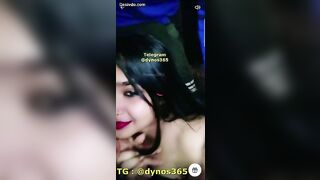 Desi girl boobs groped by her lover and girl suck cock on live