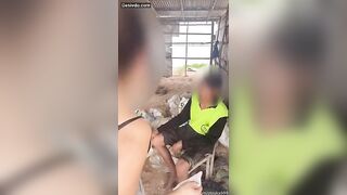 Hot wife fucked with construction worker